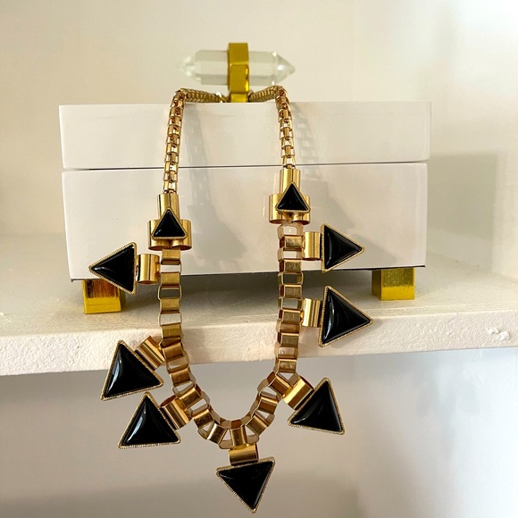 Express women’s Geometric Tribal Triangle Statement Necklace - Picture 4 of 5